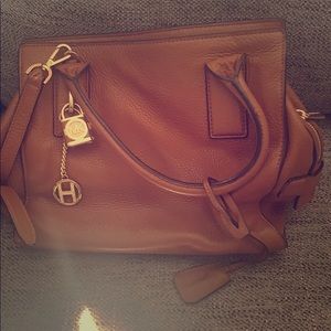 Michael Kors satchel with Michael Kors “H” charm